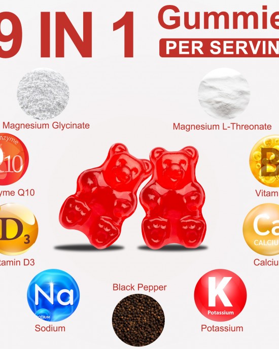 Magnesium Glycinate Gummies, 600mg Magnesium Glycinate Advanced Complex Include 200mg Magnesium L-Threonate, Magnesium Support Sleep Quality, Relaxation, Stress Relief Pack of 1 Magnesium Glycinate Gummies, 600mg Magnesium Glycinate Advanced Complex Include 200mg Magnesium L-Threonate, Magnesium Support Sleep Quality, Relaxation, Stress Relief Pack of 1