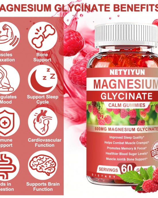 Magnesium Glycinate Gummies, 600mg Magnesium Glycinate Advanced Complex Include 200mg Magnesium L-Threonate, Magnesium Support Sleep Quality, Relaxation, Stress Relief Pack of 1 Magnesium Glycinate Gummies, 600mg Magnesium Glycinate Advanced Complex Include 200mg Magnesium L-Threonate, Magnesium Support Sleep Quality, Relaxation, Stress Relief Pack of 1