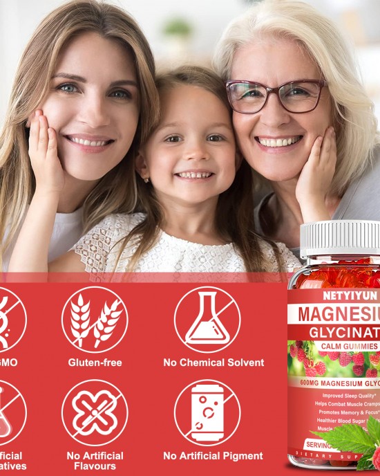 Magnesium Glycinate Gummies, 600mg Magnesium Glycinate Advanced Complex Include 200mg Magnesium L-Threonate, Magnesium Support Sleep Quality, Relaxation, Stress Relief Pack of 1 Magnesium Glycinate Gummies, 600mg Magnesium Glycinate Advanced Complex Include 200mg Magnesium L-Threonate, Magnesium Support Sleep Quality, Relaxation, Stress Relief Pack of 1